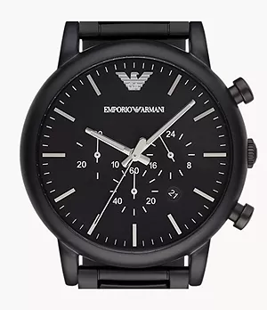 Emporio Armani Men's Chronograph Black Stainless Steel Watch