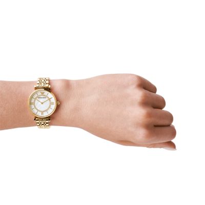 Emporio Armani Women's Two-Hand Gold-Tone Stainless Steel Watch