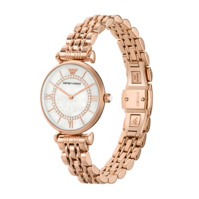 Ladies armani shop two tone watch