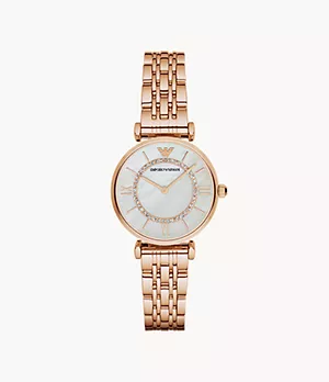 Emporio Armani Women's Two-Hand Rose Gold-Tone Steel Watch