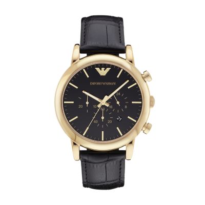 armani gold black watch