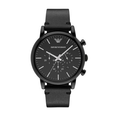 Emporio Armani Men's Chronograph Black Leather Watch - AR1918 - Watch  Station