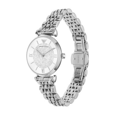 Emporio armani women's stainless on sale steel bracelet watch 32mm ar1925