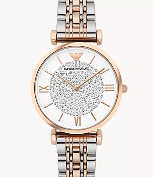 Emporio Armani Women's Two-Hand Two-Tone Stainless Steel Watch