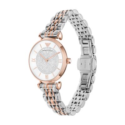 Ladies emporio armani watch crystal pave dial outlet ar1926