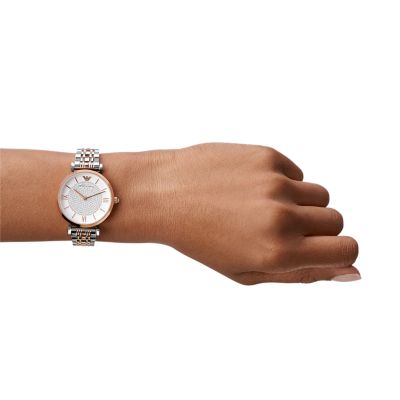 Emporio Armani Women's Two-Hand Two-Tone Steel Watch - AR1926 