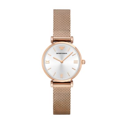 emporio armani two tone watch women's