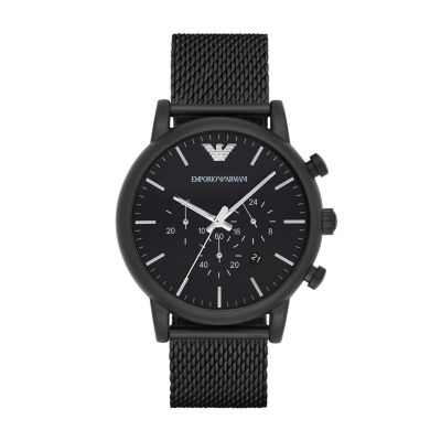 emporio armani chronograph mesh men's watch