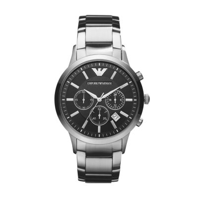 Emporio Armani Men's Two-Hand Steel Watch - Silver
