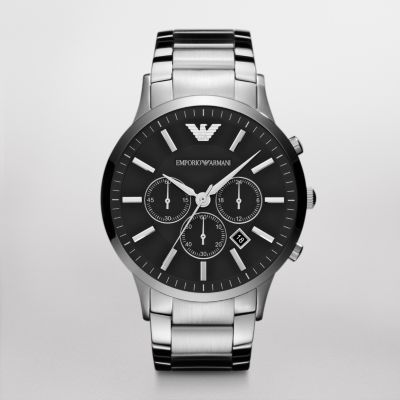 BUY Emporio Armani Chronograph Matt Black Mens Watch AR6035 - Buy