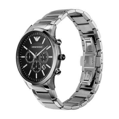 Emporio Armani Men's Chronograph Stainless Steel Watch, Silver, 46mm,  Bracelet