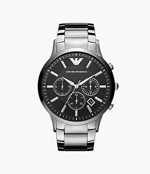 Emporio Armani Men’s Chronograph Silver-Tone Stainless Steel Watch