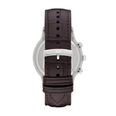 Chronograph Brown Leather Watch 
