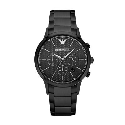 armani black stainless steel watch