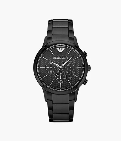 Hol Monumentaal Waarneembaar Emporio Armani Men's Chronograph Black Stainless Steel Watch - AR2485 -  Watch Station