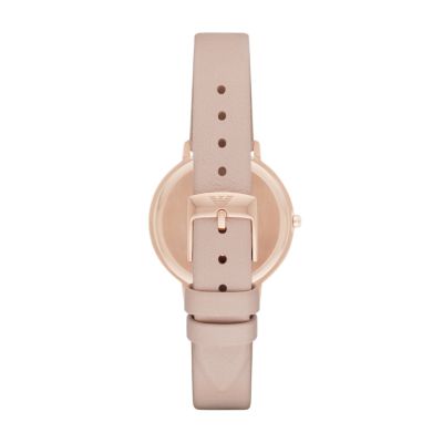 Emporio Armani Women s Two Hand Beige Leather Watch AR2510