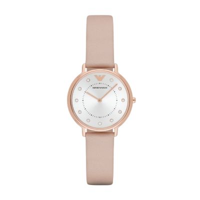 Emporio Armani Women's Two-Hand Beige Leather Watch - AR2510