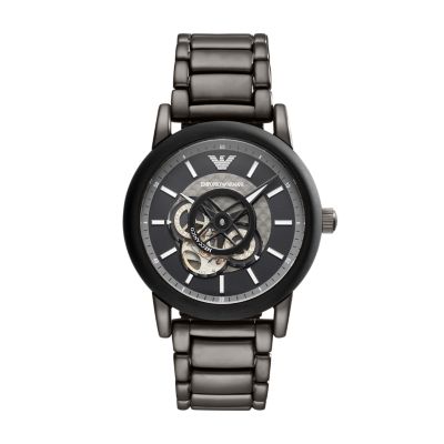 Emporio Armani Men s Automatic Gunmetal Steel Watch AR60010