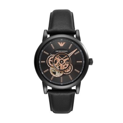 armani leather watch