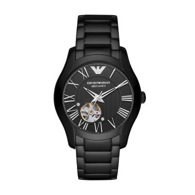 trompeta Dormitorio casado Emporio Armani Automatic Black Stainless Steel Watch - AR60014 - Watch  Station