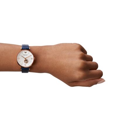 特別価格！Emporio Armani Dress Blue Leather Quartz Watch 特別価格！Emporio Armani Dress Blue Leather Quartz Watch