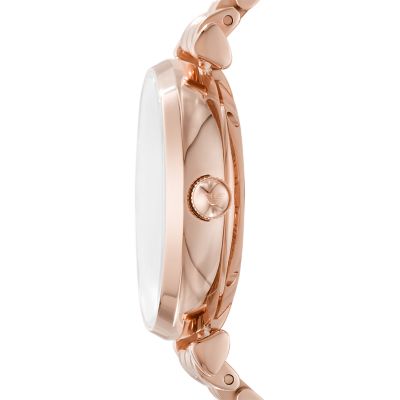 Emporio Armani Three-Hand Rose Gold-Tone Steel Watch - AR60023