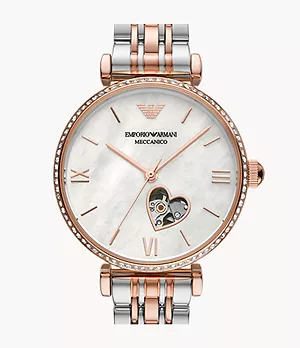 Emporio Armani Automatic Two-Tone Stainless Steel Watch