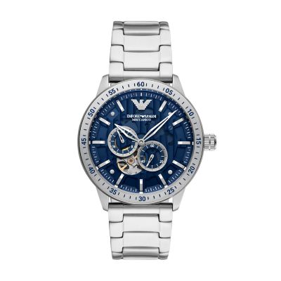 Blue faced online armani watch