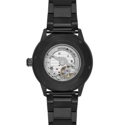 Montre Emporio Armani automatique en acier inoxydable noir AR60054 Watch Station