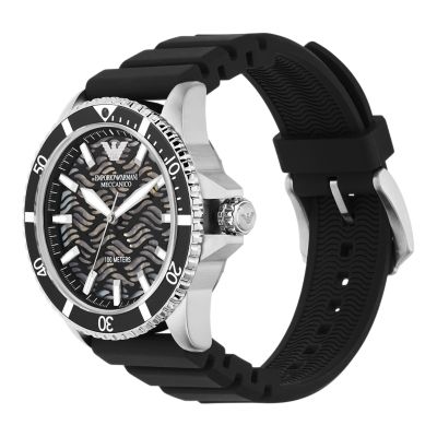 Automatic AR60062 Watch Silicone Emporio Station Black Watch - Armani -