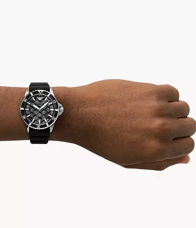 Emporio Armani Automatic Black Silicone Watch - AR60062 - Watch Station