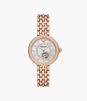 Emporio Armani Automatic Rose Gold Stainless Steel Watch