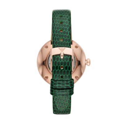 Emporio Armani Automatic Green Leather Watch - AR60069 - Watch Station