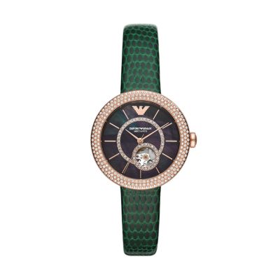 Emporio Armani Automatic Green Leather Watch