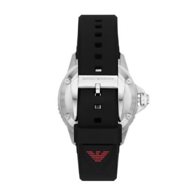 Emporio Armani Automatic Black Silicone Watch - AR60070 - Watch