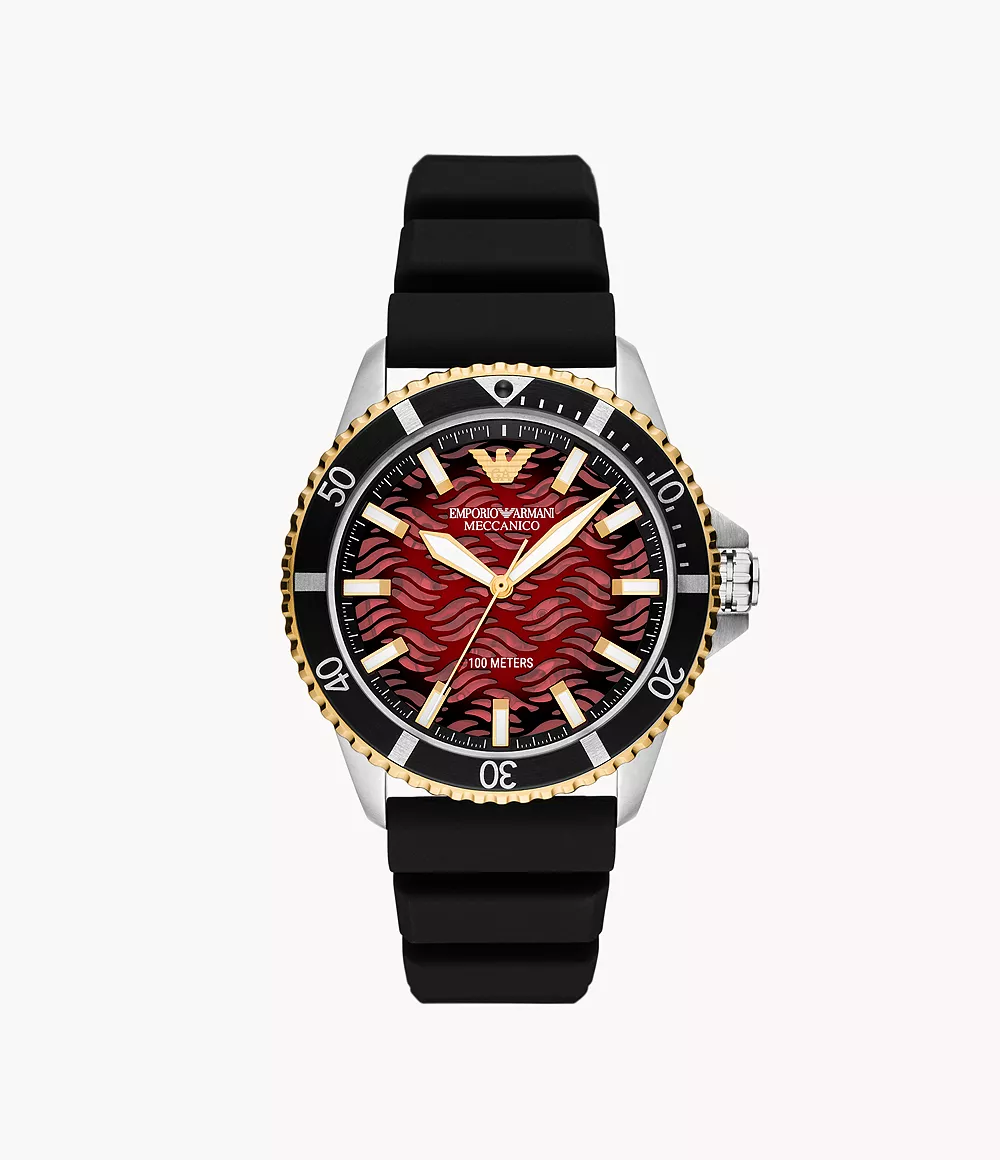 Emporio Armani Automatic Black Silicone Watch - AR60062 - Watch
