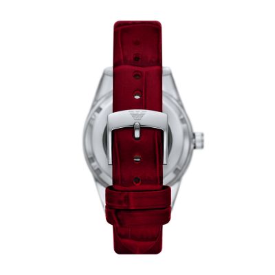 Emporio Armani Automatic Red Leather Watch - AR60075 - Watch Station