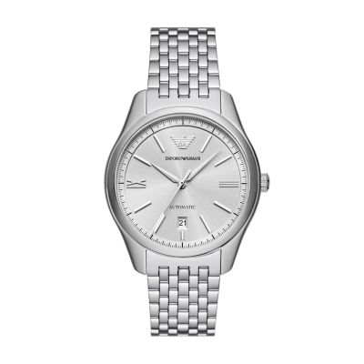 Emporio Armani Automatic Three Hand Date Stainless Steel Watch