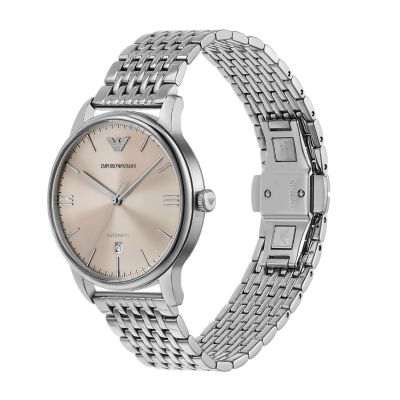 Emporio Armani Retro Bracelet 腕時計　値下げ中‼️ EMPORIO ARMANI AR0282 Men Women ROUND Watch SILVER STEEL