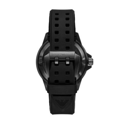 EMPORIO ARMANI 腕時計 ブラック Emporio Armani Dress Chronograph Quartz Black Dial Black