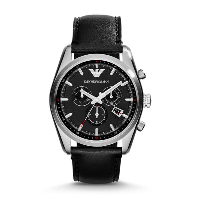 Emporio Armani Men's Two-Hand Black 