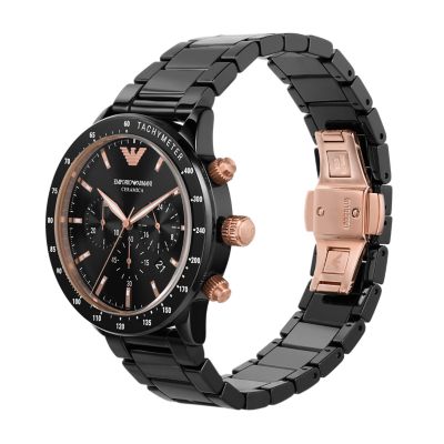 Emporio armani ceramic chronograph deals men's watch