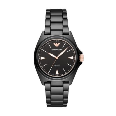 emporio armani black ceramic watch