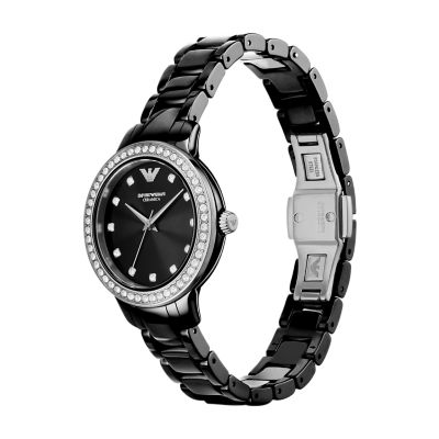 Emporio Armani Three-Hand Black Ceramic Watch - AR70008 - Watch