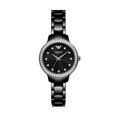 Ladies black shop armani watch