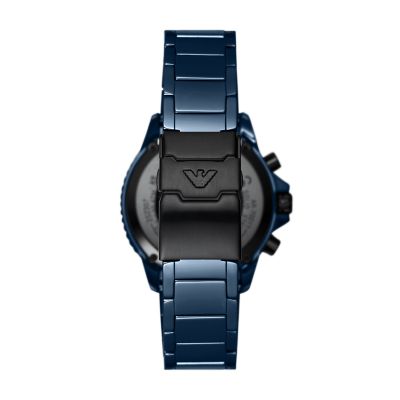 Emporio Armani Chronograph Blue Ceramic Watch - AR70009 - Watch Station