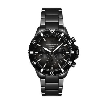Station Watch - Chronograph Ceramic Armani Black Emporio - Watch AR70010