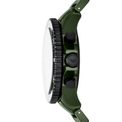 Emporio Armani Chronograph Green Ceramic Watch AR70011 - Station Watch 
