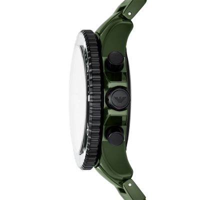 Emporio Armani Chronograph Green Ceramic Watch - AR70011 - Watch Station