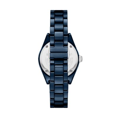 Emporio Armani Three-Hand Date Blue Ceramic Watch - AR70012